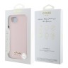 Guess для iPhone 16e чехол Liquid silicone Gold metal logo Pink (MagSafe)