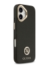 Guess для iPhone 17 чехол PU Grained 4G Diamond metal logo Gold camera Hard Black (MagSafe)