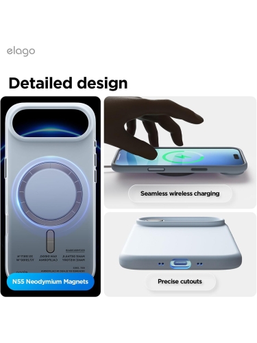 Elago для iPhone Air чехол Magnetic Silicone Light Blue (MagSafe)