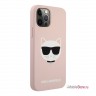 Чехол Karl Lagerfeld Liquid silicone Choupette Hard для iPhone 12 Pro Max, розовый