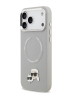 Karl Lagerfeld для iPhone 17 Pro Max чехол PU NFT Karl & Choup heads Metal pin & Cam Hard Grey (MagSafe)