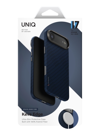 Uniq для iPhone Air чехол KEVA EDGE Full Kevlar Trance Blue (MagSafe)