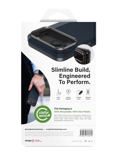 Uniq для iPhone Air чехол KEVA EDGE Full Kevlar Trance Blue (MagSafe)