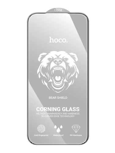 HOCO стекло для iPhone 17 Pro Max, Bear Shield series Corning full screen HD tempered glass Black