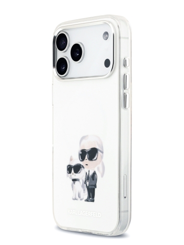 Karl Lagerfeld для iPhone 17 Pro Max чехол IML Aquarelle Karl & Choup Metal cam Hard White (MagSafe)