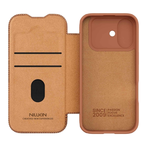 Nillkin для iPhone 17 чехол QIN Pro Booktype Brown
