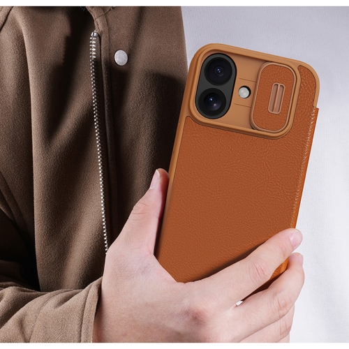 Nillkin для iPhone 17 чехол QIN Pro Booktype Brown