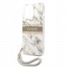 Чехол Guess Marble Hard +Nylon hand cord для iPhone 13 Pro, серый