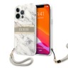 Чехол Guess Marble Hard +Nylon hand cord для iPhone 13 Pro, серый