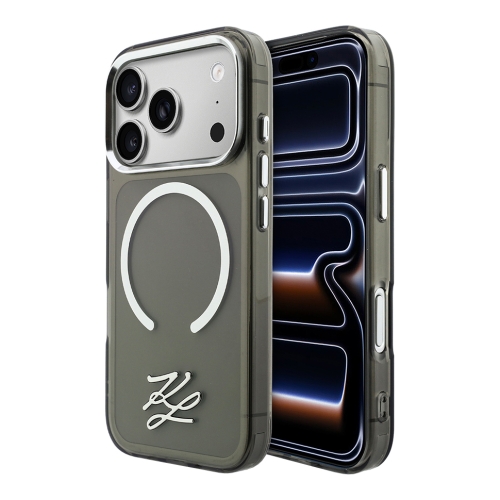 Karl Lagerfeld для iPhone 17 Pro Max чехол IML Initials Metal logo & Camera прозрачный/черный (MagSafe)