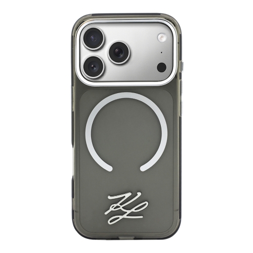 Karl Lagerfeld для iPhone 17 Pro Max чехол IML Initials Metal logo & Camera прозрачный/черный (MagSafe)
