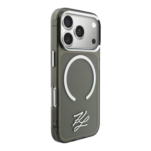 Karl Lagerfeld для iPhone 17 Pro Max чехол IML Initials Metal logo & Camera прозрачный/черный (MagSafe)
