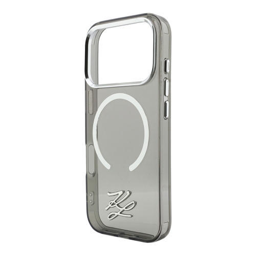 Karl Lagerfeld для iPhone 17 Pro Max чехол IML Initials Metal logo & Camera прозрачный/черный (MagSafe)