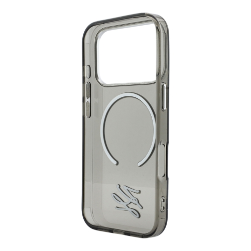 Karl Lagerfeld для iPhone 17 Pro Max чехол IML Initials Metal logo & Camera прозрачный/черный (MagSafe)