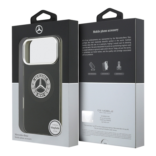 Mercedes для iPhone 17 Pro Max чехол IML Double Layer Vintage Logo Metal Cam Hard Black (MagSafe)