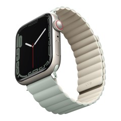 Ремешок Uniq Revix reversible Magnetic для Apple Watch 42-41-40 mm, зеленый/бежевый