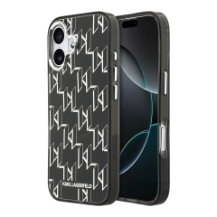 Karl Lagerfeld для iPhone 17 чехол IML KL Monogram Metal camera Hard Black (MagSafe)