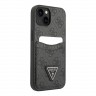 Чехол Guess PU 4G Double cardslot Metal triangle logo Hard для iPhone 13, черный