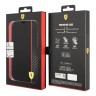 Чехол Ferrari PU Smooth/Carbon Vertical with metal logo Booktype для iPhone 14 Pro Max, черный