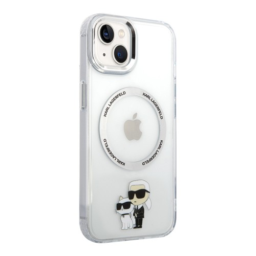 Чехол Lagerfeld NFT Karl & Choupette Hard для iPhone 14 Plus, прозрачный (MagSafe)