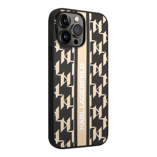 Чехол Lagerfeld PU Monogram Vertical logo Hard для iPhone 14 Pro Max, коричневый