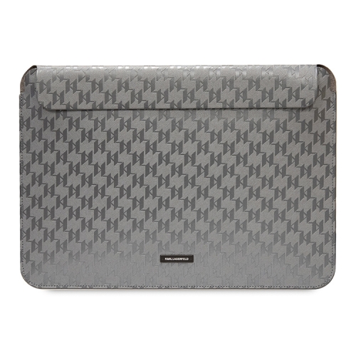 Чехол-папка Lagerfeld Saffiano Sleeve Monogram для Macbook 13"/14", серебристый