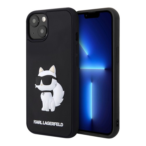 Karl Lagerfeld для iPhone 13 чехол 3D Rubber NFT Choupette Hard Black