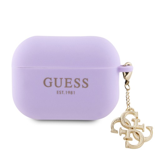 Guess для Airpods Pro 2 чехол Liquid silicone with 4G Diamond charm Purple
