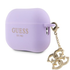 Guess для Airpods Pro 2 чехол Liquid silicone with 4G Diamond charm Purple