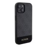 Guess для iPhone 15 чехол PU 4G Bottom stripe Metal logo Hard Grey