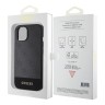 Guess для iPhone 15 чехол PU 4G Bottom stripe Metal logo Hard Grey