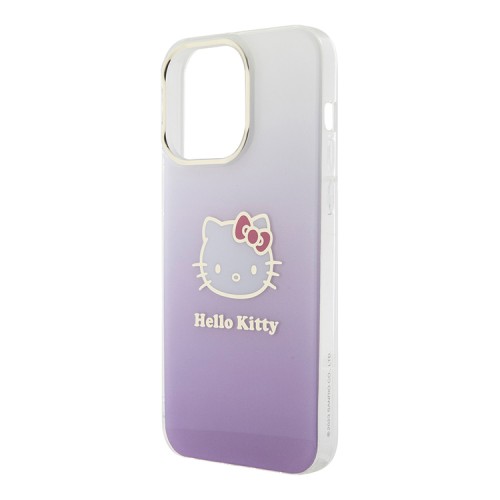 Hello Kitty для iPhone 15 Pro чехол PC/TPU Kitty Head Hard Gradient Purple