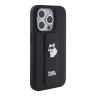 Karl Lagerfeld для iPhone 14 Pro чехол GripStand PU Saffiano NFT Choupette metal Hard Black