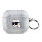 Karl Lagerfeld для Airpods 3 чехол PU Saffiano Monogram with ring NFT Metal Head Karl Silver