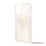 Чехол Guess Triangle logo Hard Glitter для iPhone 11 Pro, золотой