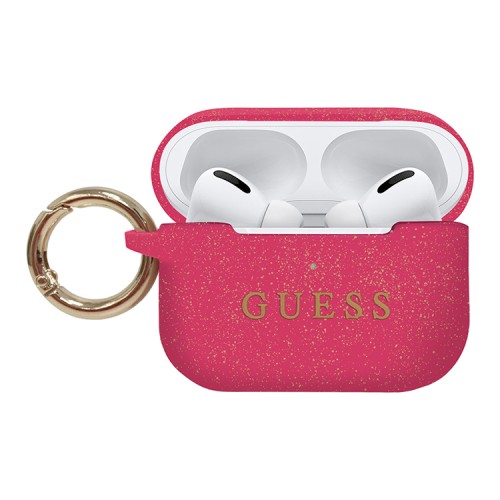 Чехол Guess Silicone с кольцом для Airpods Pro, Fuschia