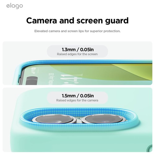 Elago для iPhone 16 чехол Soft silicone (Liquid) Aqua Sky