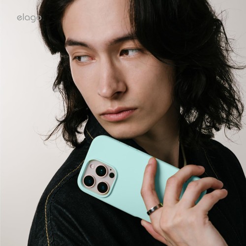Elago для iPhone 16 чехол Soft silicone (Liquid) Aqua Sky