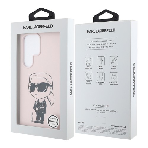 Karl Lagerfeld для Galaxy S25 Ultra чехол Liquid Silicone NFT Graffiti Karl Ikonik Hard Pink (MagSafe)