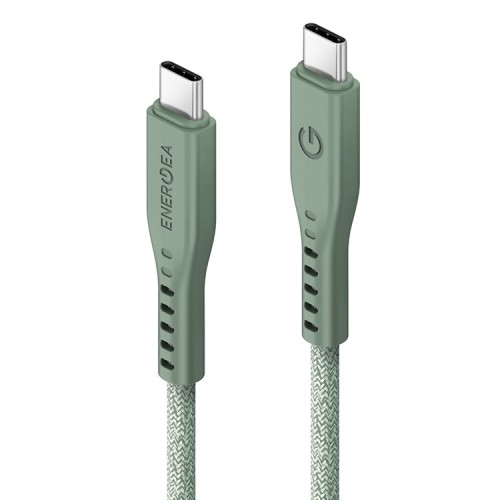 Energea Кабель FLOW USB-C to USB-C PD240W 5A Nanoweave Magnetic tie Green 1.5m