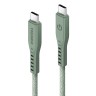 Energea Кабель FLOW USB-C to USB-C PD240W 5A Nanoweave Magnetic tie Green 1.5m