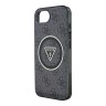 Guess для iPhone 16e чехол PC/TPU 4G Glitter Triangle logo Hard Black (MagSafe)