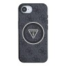 Guess для iPhone 16e чехол PC/TPU 4G Glitter Triangle logo Hard Black (MagSafe)