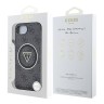 Guess для iPhone 16e чехол PC/TPU 4G Glitter Triangle logo Hard Black (MagSafe)