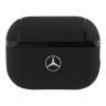 Mercedes для Airpods Pro 2 чехол Genuine leather with metal logo Black