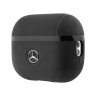 Mercedes для Airpods Pro 2 чехол Genuine leather with metal logo Black
