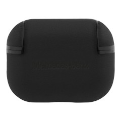 Mercedes для Airpods Pro 2 чехол Genuine leather with metal logo Black