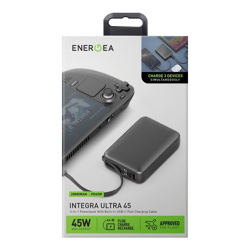 Energea внешний аккумулятор Integra Ultra 45, 20000 USB-C+A + кабель USB-C Total 45W Display Gumental