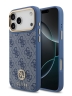 Guess для iPhone 17 Pro Max чехол PU 4G Diamond metal logo Gold camera Hard Blue (MagSafe)