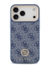 Guess для iPhone 17 Pro Max чехол PU 4G Diamond metal logo Gold camera Hard Blue (MagSafe)